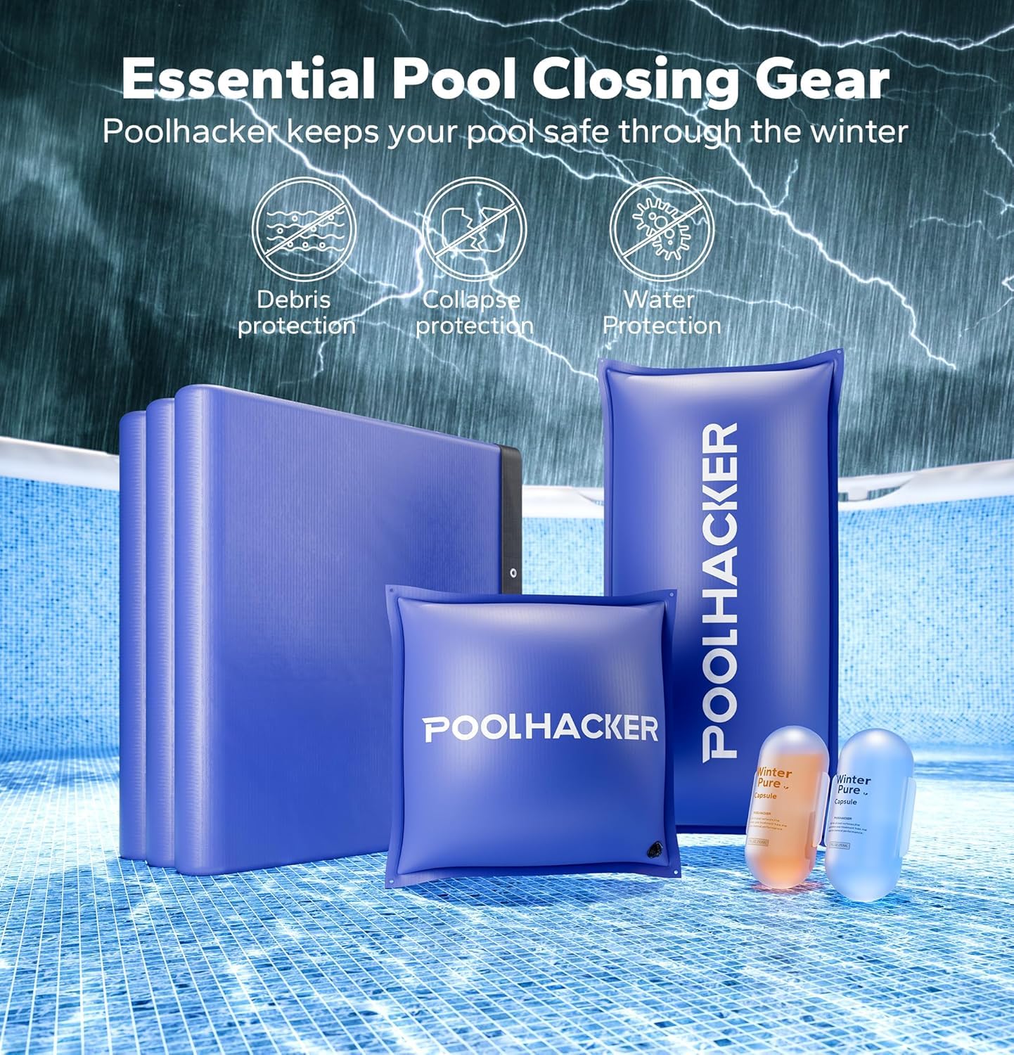 Amazon.com : POOLHACKER Winter Pool Cover 15FT/18FT/21FT